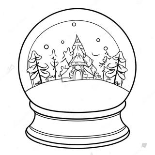 Page A Colorier Un Globe De Neige Dans Un Pays Des Merveilles Dhiver 5002-4011