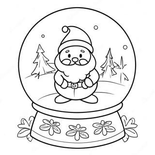 Page A Colorier Un Globe De Neige Magique Avec Le Pere Noel 5003-4013