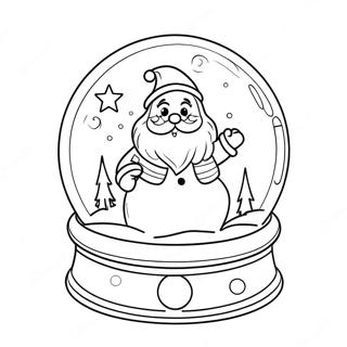 Page A Colorier Un Globe De Neige Magique Avec Le Pere Noel 5003-4016