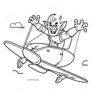 Page A Colorier Du Bouffon Vert Volant Sur Un Planeur 50045-41734