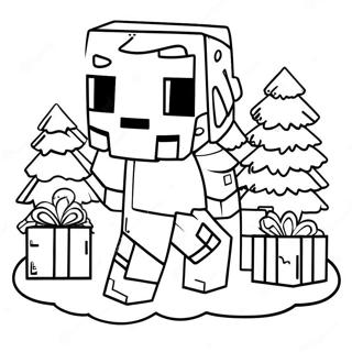 Page A Colorier De Creeper De Noel Minecraft 50115-41812