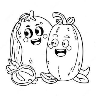 Page A Colorier Bob Le Tomate Et Larry Le Concombre 5013-4022