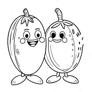 Page A Colorier Bob Le Tomate Et Larry Le Concombre 5013-4024