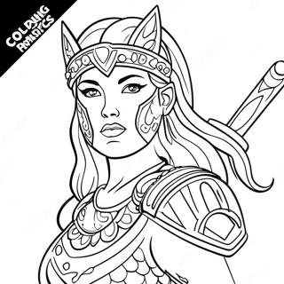 Page A Colorier De Princesse Guerriere 50274-41920