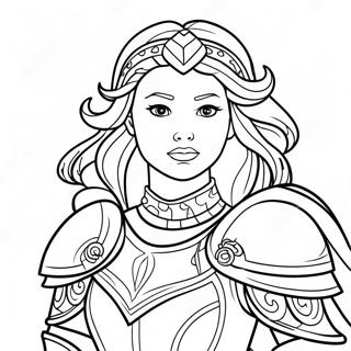 Page A Colorier De Brave Princesse Guerriere En Armure 50275-41922