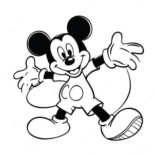 Page A Colorier De Mickey Mouse Dans Une Pose Amusante 50295-41941