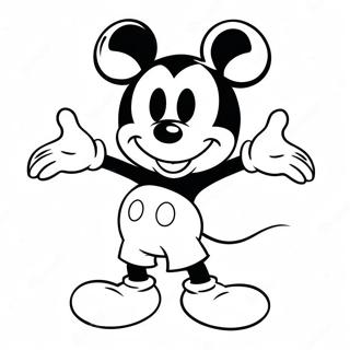 Page A Colorier De Mickey Mouse Dans Une Pose Amusante 50295-41942