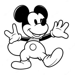 Page A Colorier De Mickey Mouse Dans Une Pose Amusante 50295-41943