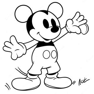 Page A Colorier De Mickey Mouse Dans Une Pose Amusante 50295-41944