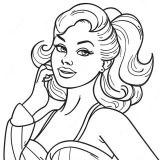 Page A Colorier Pin Up Adulte 50334-41984