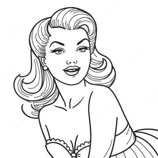 Page A Colorier Fille Pin Up Vintage 50335-41970