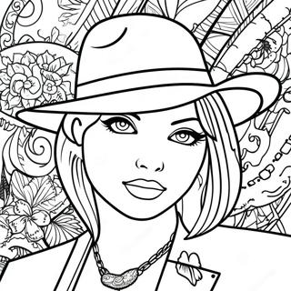 Page A Colorier Fille Gangster Svg 50344-41966