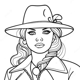 Page A Colorier Fille Gangster Svg 50344-41967