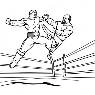 Page A Colorier Lutteur Wwe Sautant Sur Un Adversaire 50355-41985