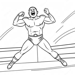 Page A Colorier Lutteur Wwe Sautant Sur Un Adversaire 50355-41987