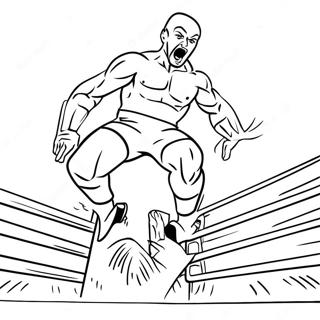 Page A Colorier Lutteur Wwe Sautant Sur Un Adversaire 50355-41988