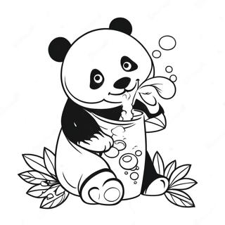 Panda Buvant Du Boba Pages À Colorier