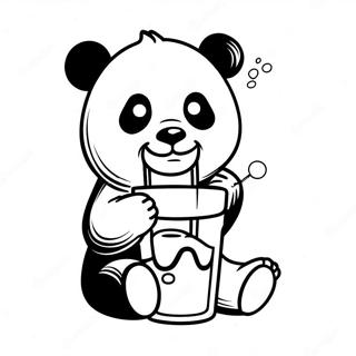 Panda Buvant Du Boba A Colorier 50384-42010