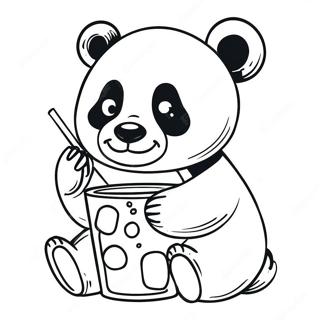 Panda Buvant Du Boba A Colorier 50384-42011