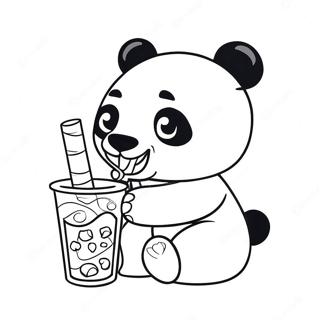 Panda Buvant Du Boba A Colorier 50384-42012