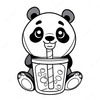 Panda Buvant Du Boba Pages À Colorier