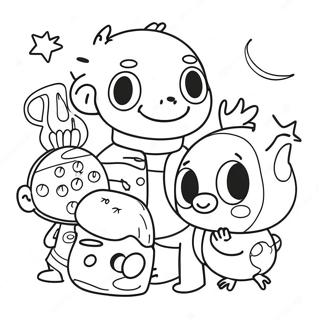 Page A Colorier Des Personnages De Pbs Kids 5043-4047