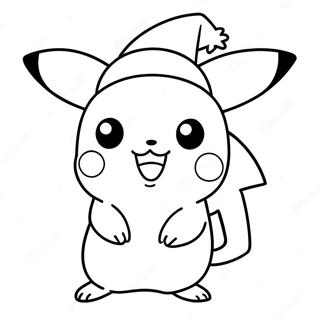 Page A Colorier Pikachu Avec Un Chapeau De Noel 5053-4053