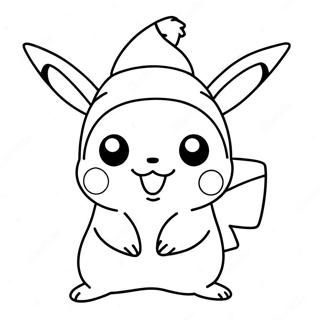 Page A Colorier Pikachu Avec Un Chapeau De Noel 5053-4055