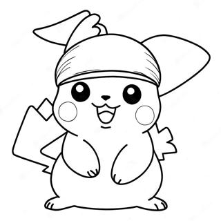 Page A Colorier Pikachu Avec Un Chapeau De Noel 5053-4056