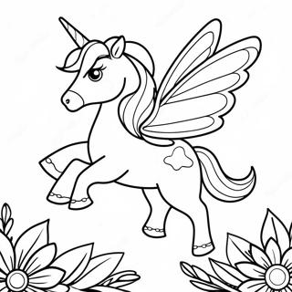 Page A Colorier De La Licorne Papillon Magique Volant 50565-42153