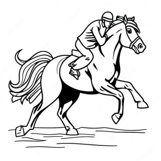 Page A Colorier De Cheval De Course Au Galop 50575-42151