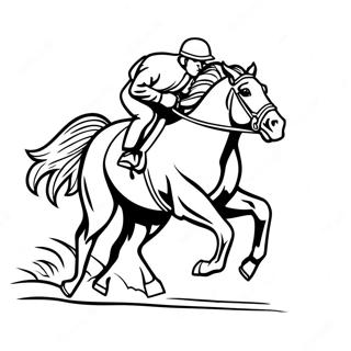 Page A Colorier De Cheval De Course Au Galop 50575-42152