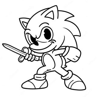 Sonic Avec Une Épée Pages À Colorier