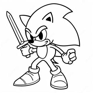 Sonic Epique Avec Une Epee A Colorier 50615-42189