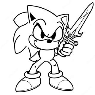 Sonic Epique Avec Une Epee A Colorier 50615-42191