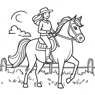 Page A Colorier De Fille A Cheval 50774-42303