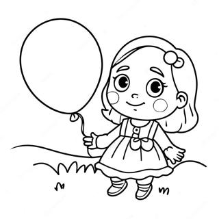 Page A Colorier De Petite Fille Mignonne Avec Un Ballon 50785-42314