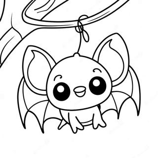 Page A Colorier Chauve Souris Mignonne Suspendue A Lenvers 50865-42375