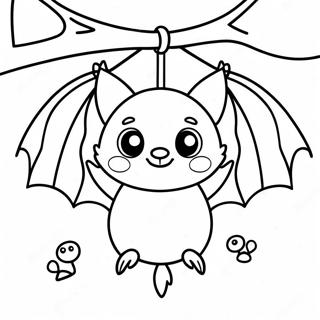 Page A Colorier Chauve Souris Mignonne Suspendue A Lenvers 50865-42376