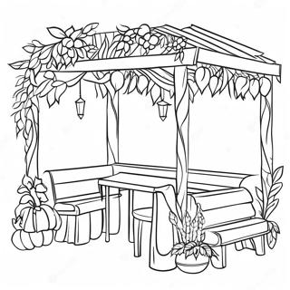 Page A Colorier Sukkah Coloree Avec Decorations 50875-42389