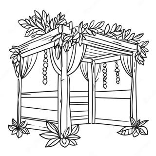 Page A Colorier Sukkah Coloree Avec Decorations 50875-42391