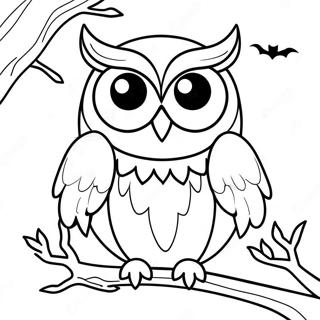 Page A Colorier Hibou Dhalloween Effrayant 51095-42567