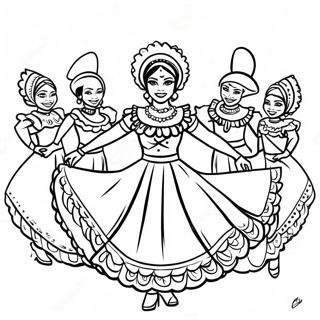 Page A Colorier De Performance De Danse Folklorique 51164-42609