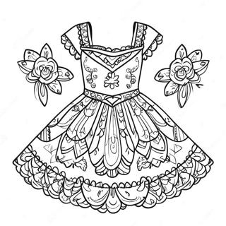 Page A Colorier De Robe Folklorique Vibrante 51165-42626