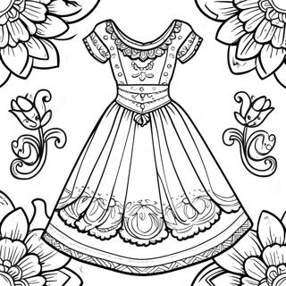 Page A Colorier De Robe Folklorique Vibrante 51165-42628