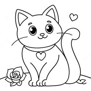 Page A Colorier De Chat De Saint Valentin 51174-42622