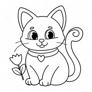 Page A Colorier De Chat De Saint Valentin 51174-42624