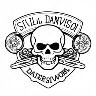 Page A Colorier Du Logo Skull Harley Davidson 51204-42650