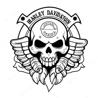 Page A Colorier Du Logo Skull Harley Davidson 51204-42652