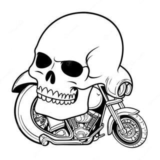 Page A Colorier De Moto Skull Harley Davidson 51205-42656